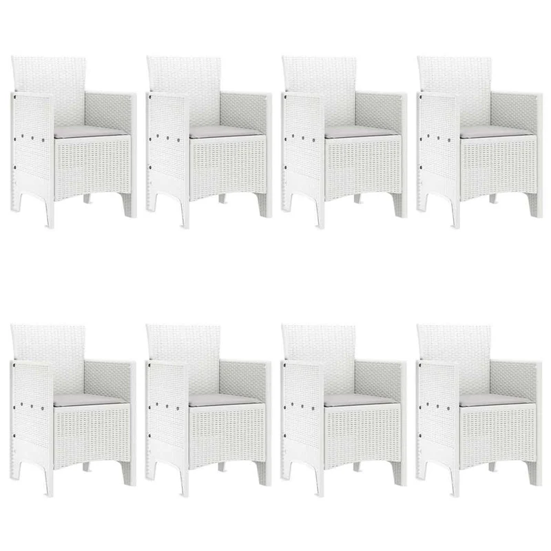 Garden Dining Set 9 pcs White Polypropylene