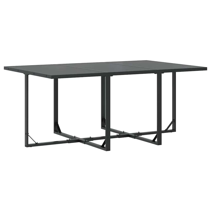 Garden Dining Set 7 pcs Black Steel