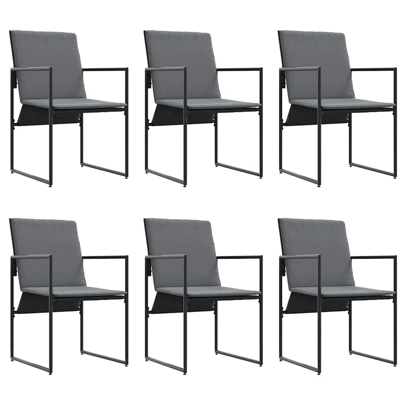 Garden Dining Set 7 pcs Black Steel