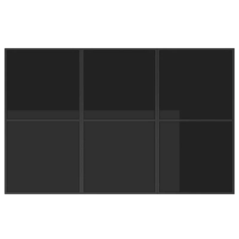 Garden Dining Set 7 pcs Black Steel