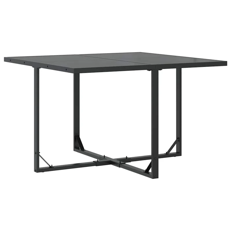 Garden Dining Set 9 pcs Black Steel