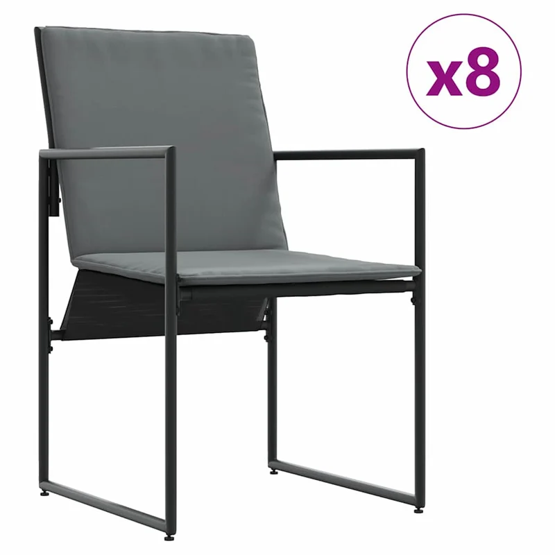 Garden Dining Set 9 pcs Black Steel