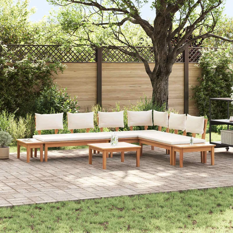 Garden Sofa Set 4 pcs Brown and Cream