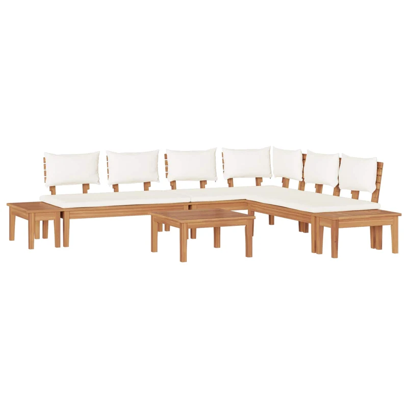 Garden Sofa Set 4 pcs Brown and Cream