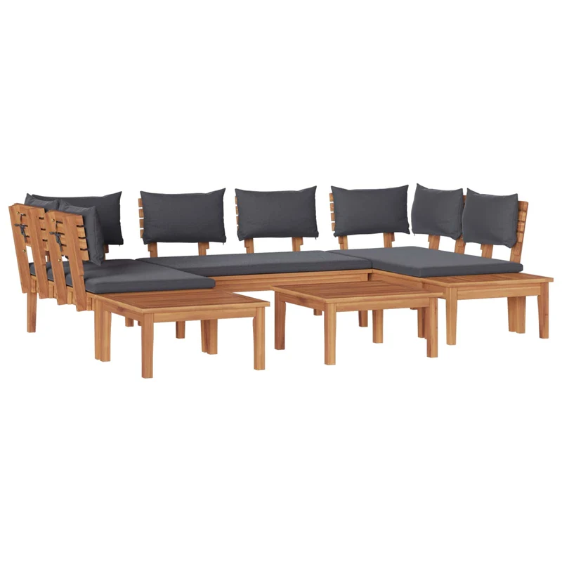 Garden Sofa Set 4 pcs Brown and Grey