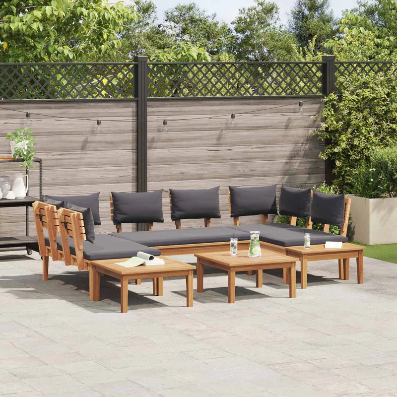 Garden Sofa Set 4 pcs Brown and Grey