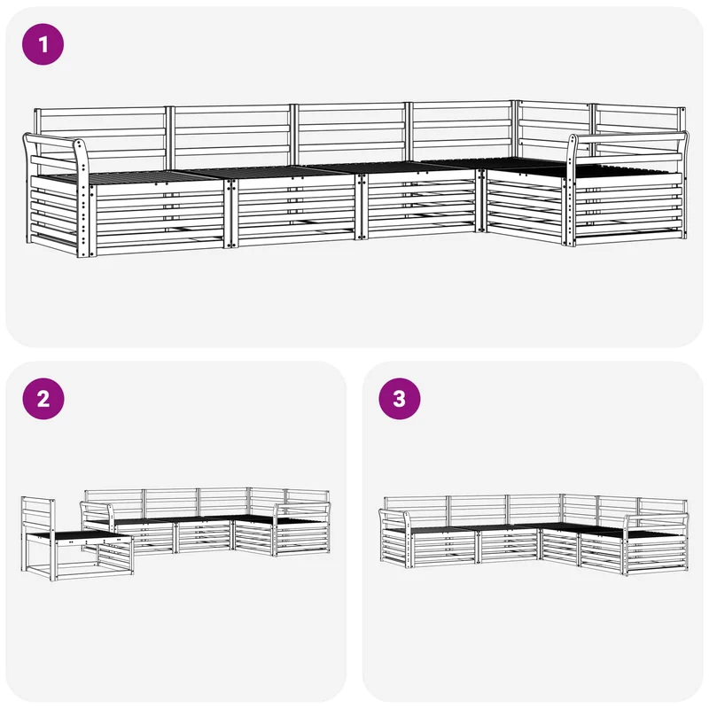 Outdoor Sofa Set 5 pcs Natural