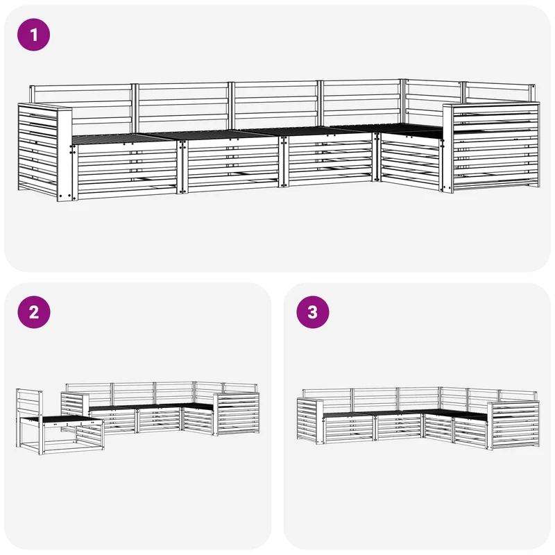 Outdoor Sofa Set 5 pcs Natural
