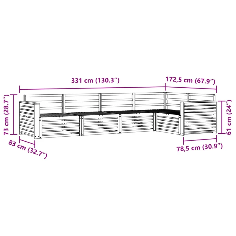 Outdoor Sofa Set 5 pcs Natural