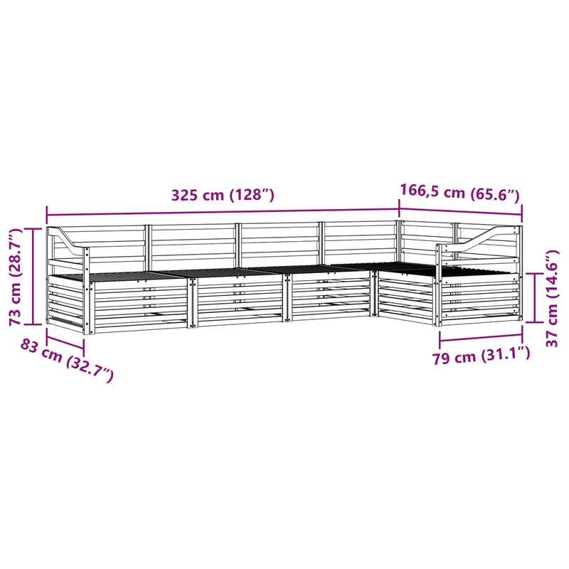 Outdoor Sofa Set 5 pcs Natural