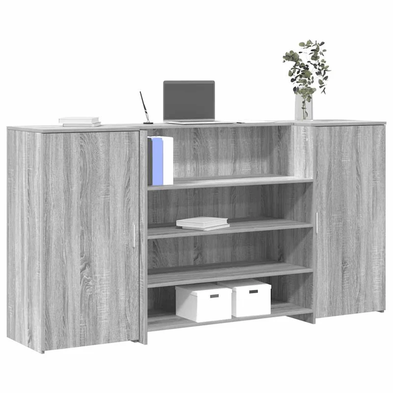 Reception Desk Grey Sonoma 200x50x103,5 cm Engineered Wood