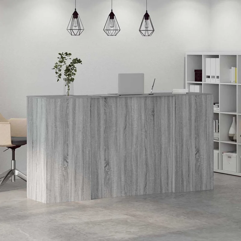 Reception Desk Grey Sonoma 200x50x103,5 cm Engineered Wood