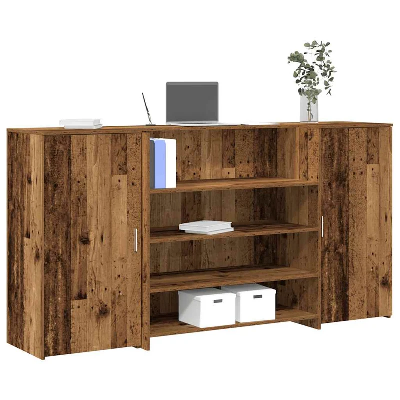 Reception Desk Old Wood 200x50x103,5 cm Engineered Wood