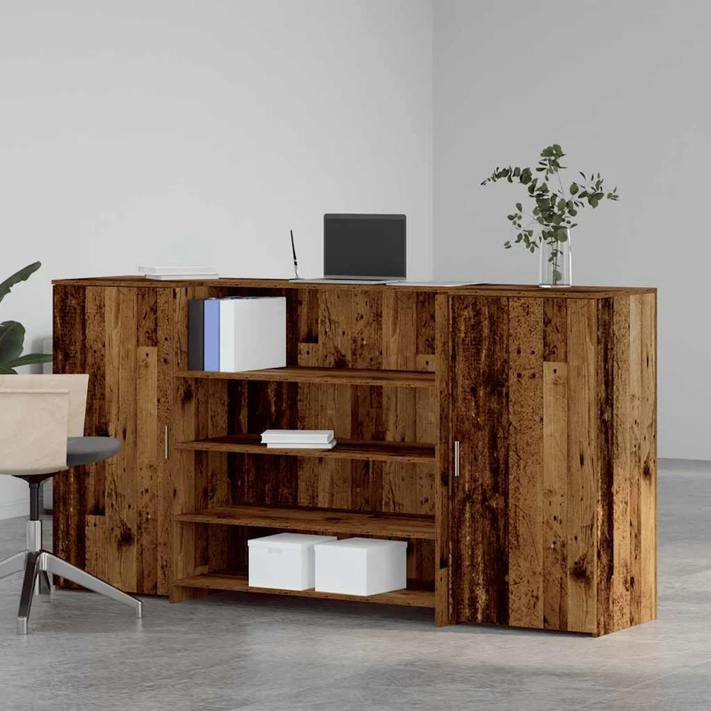 Reception Desk Old Wood 200x50x103,5 cm Engineered Wood