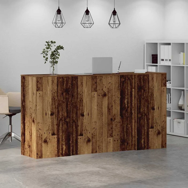 Reception Desk Old Wood 200x50x103,5 cm Engineered Wood