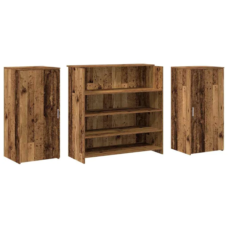Reception Desk Old Wood 200x50x103,5 cm Engineered Wood