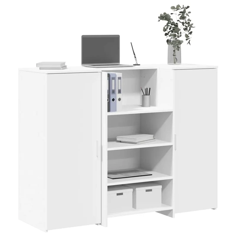 Reception Desk White 135x50x103,5 cm Engineered Wood