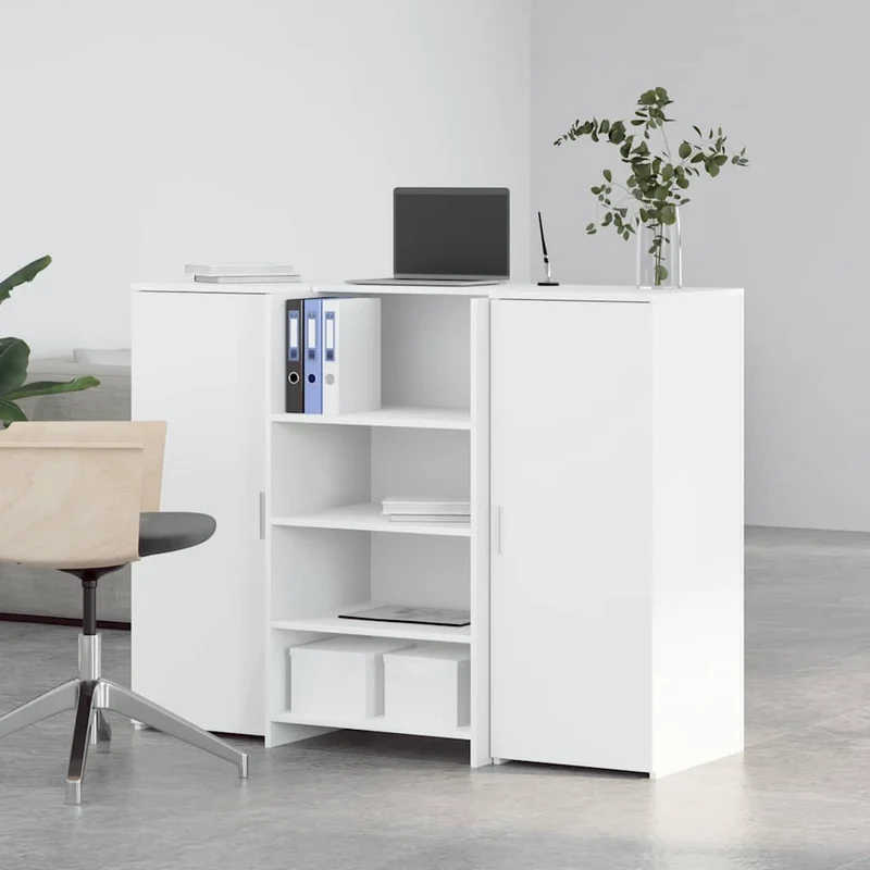 Reception Desk White 135x50x103,5 cm Engineered Wood
