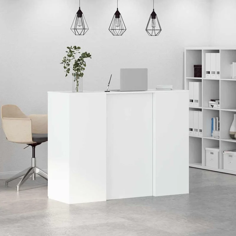 Reception Desk White 135x50x103,5 cm Engineered Wood