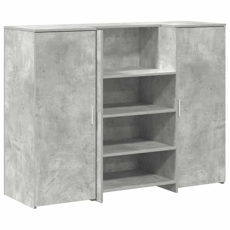 Reception Desk Concrete Grey 135x50x103,5 cm Engineered Wood