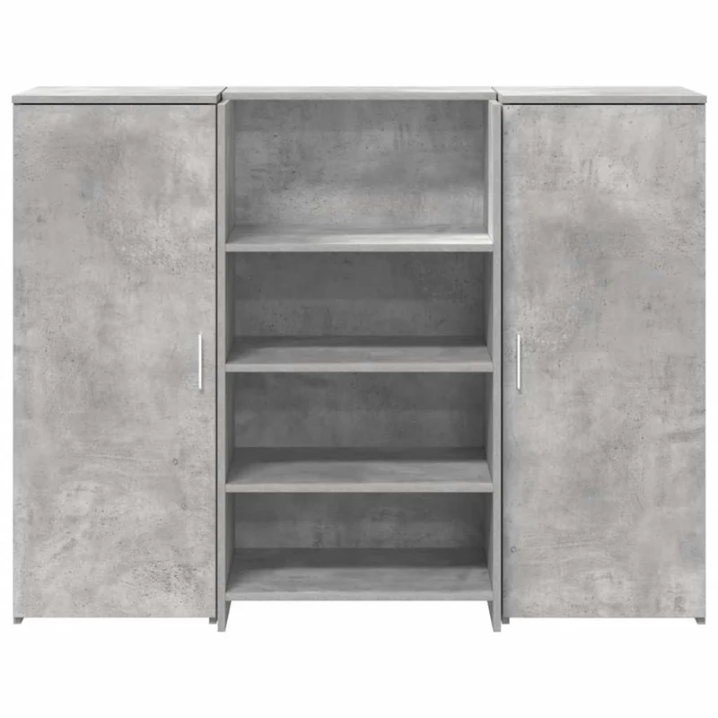 Reception Desk Concrete Grey 135x50x103,5 cm Engineered Wood