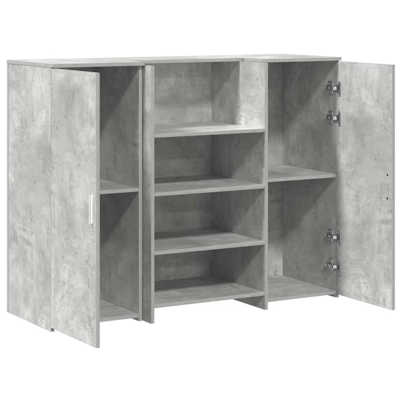 Reception Desk Concrete Grey 135x50x103,5 cm Engineered Wood