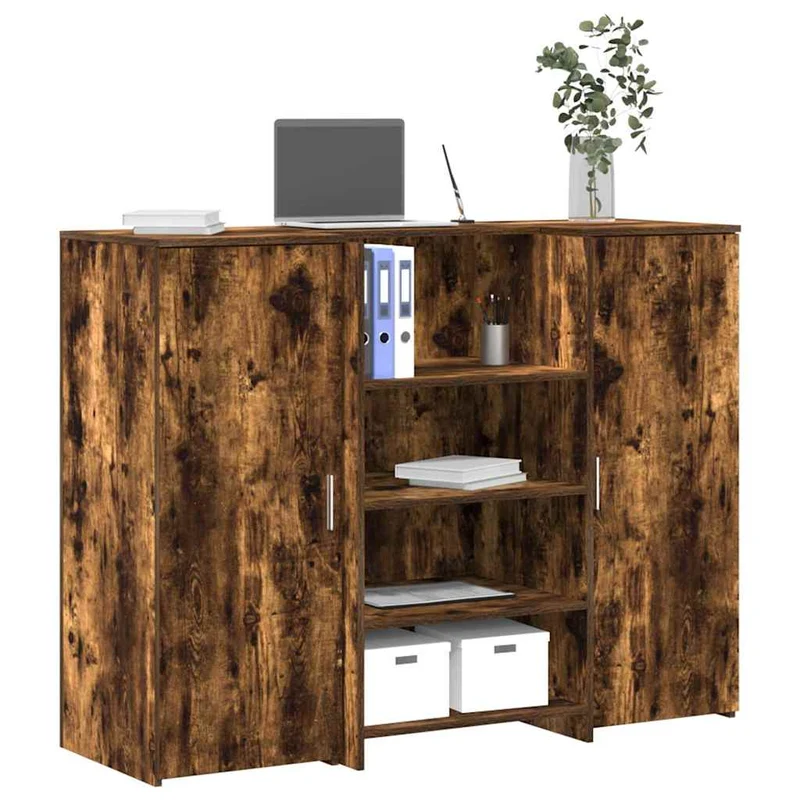 Reception Desk Smoked Oak 135x50x103,5 cm Engineered Wood