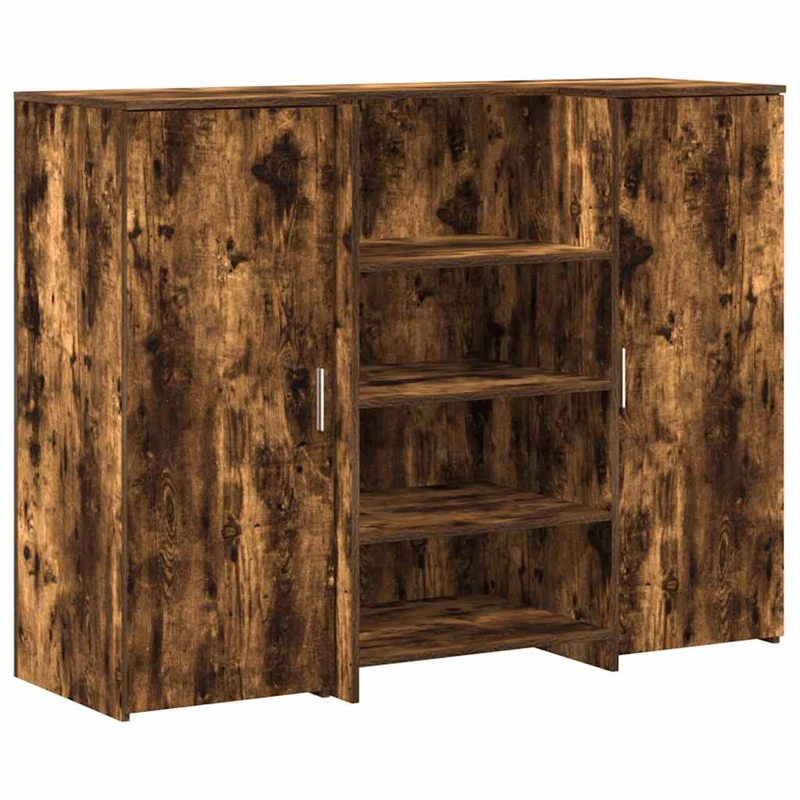 Reception Desk Smoked Oak 135x50x103,5 cm Engineered Wood