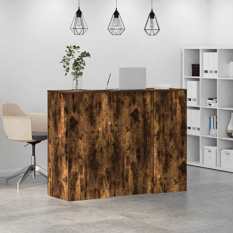 Reception Desk Smoked Oak 135x50x103,5 cm Engineered Wood