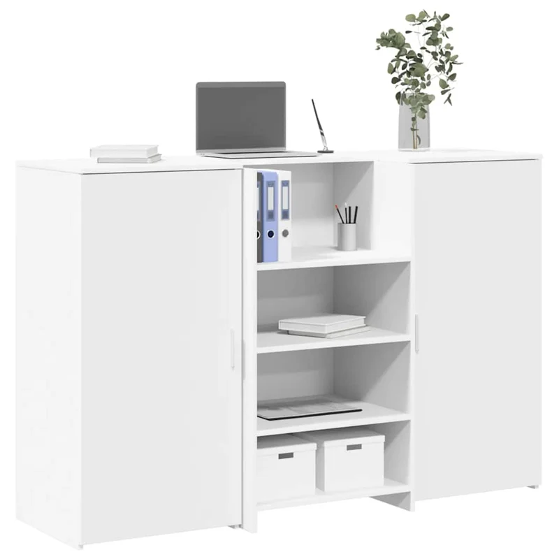 Reception Desk White 155x50x103,5 cm Engineered Wood