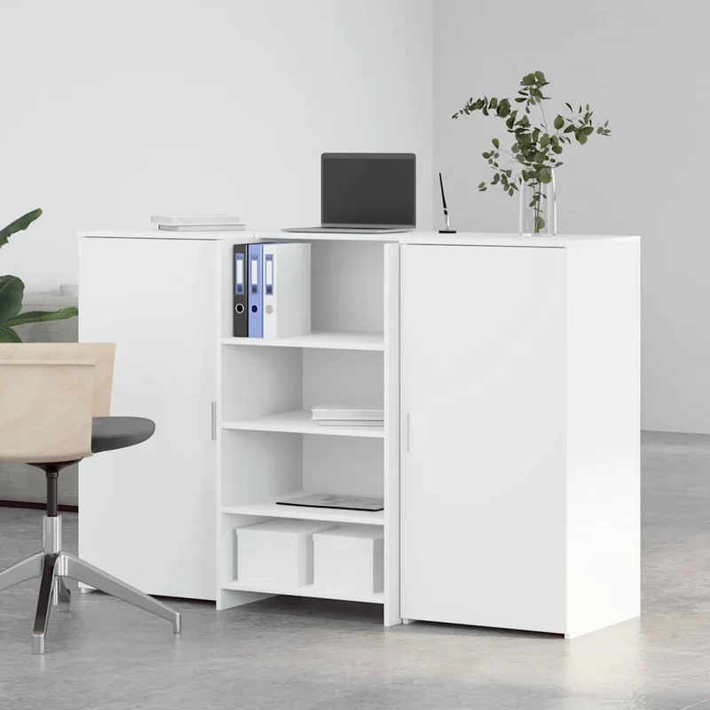 Reception Desk White 155x50x103,5 cm Engineered Wood