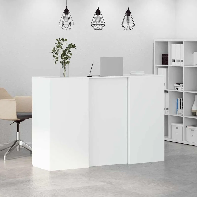 Reception Desk White 155x50x103,5 cm Engineered Wood