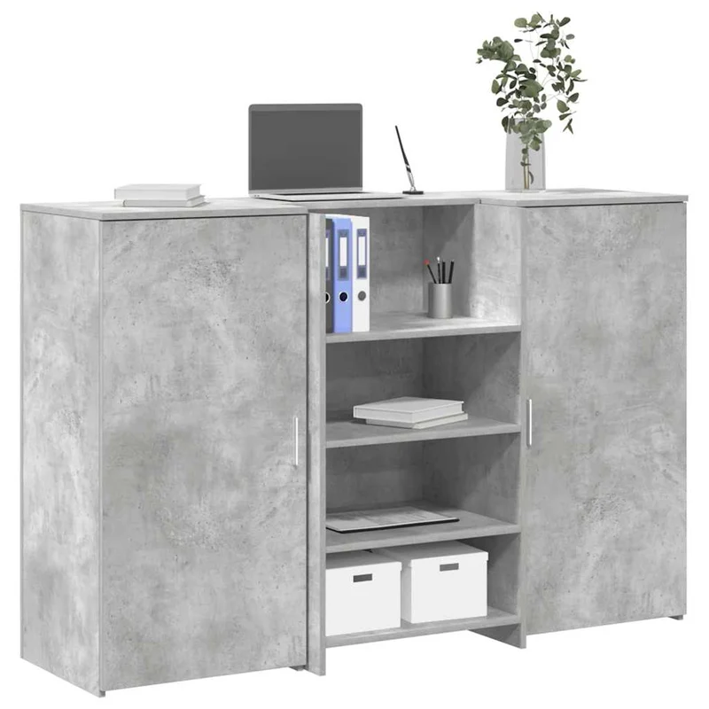 Reception Desk Concrete Grey 155x50x103,5 cm Engineered Wood