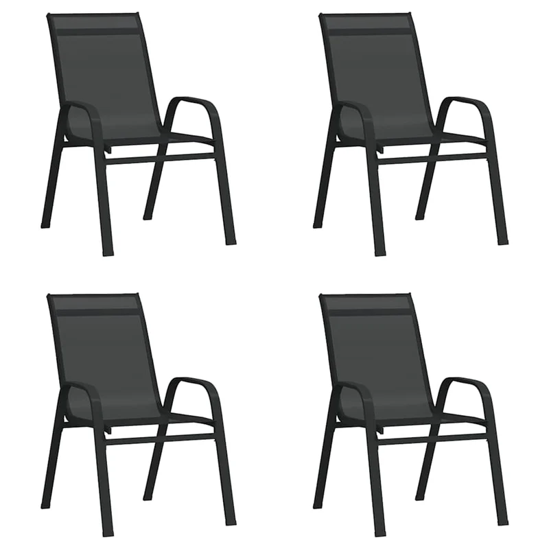 5 Piece Garden Dining Set Black
