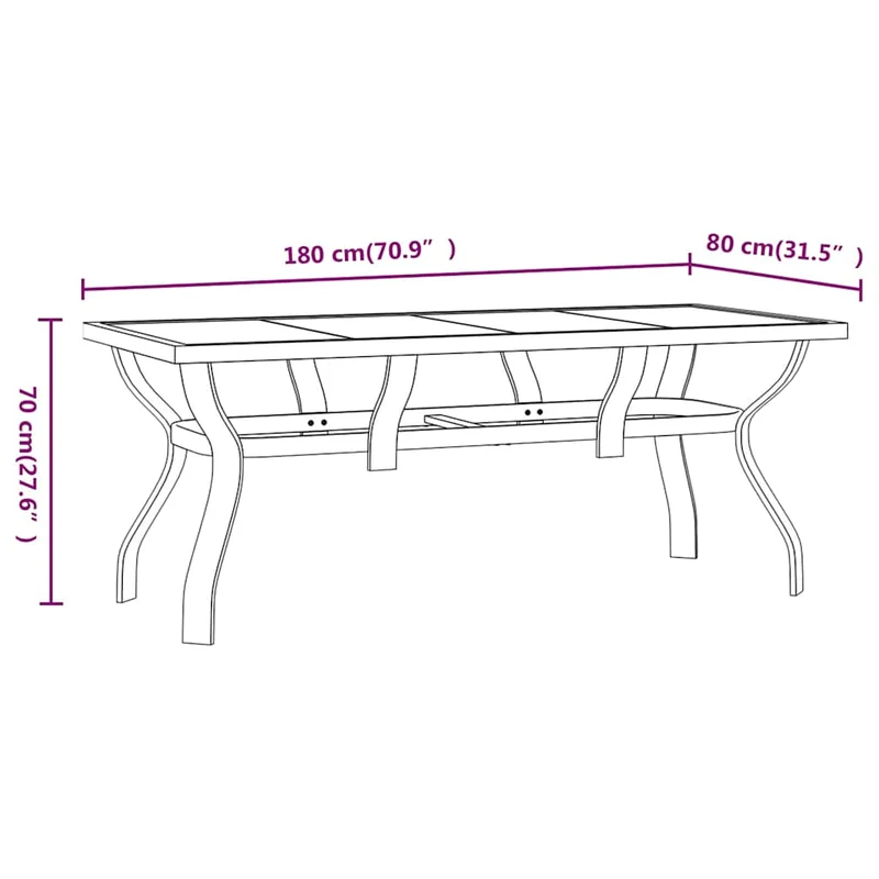 5 Piece Garden Dining Set Black