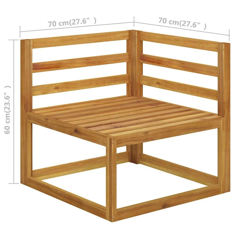 5 Piece Garden Lounge Set with Cushions Solid Wood Acacia