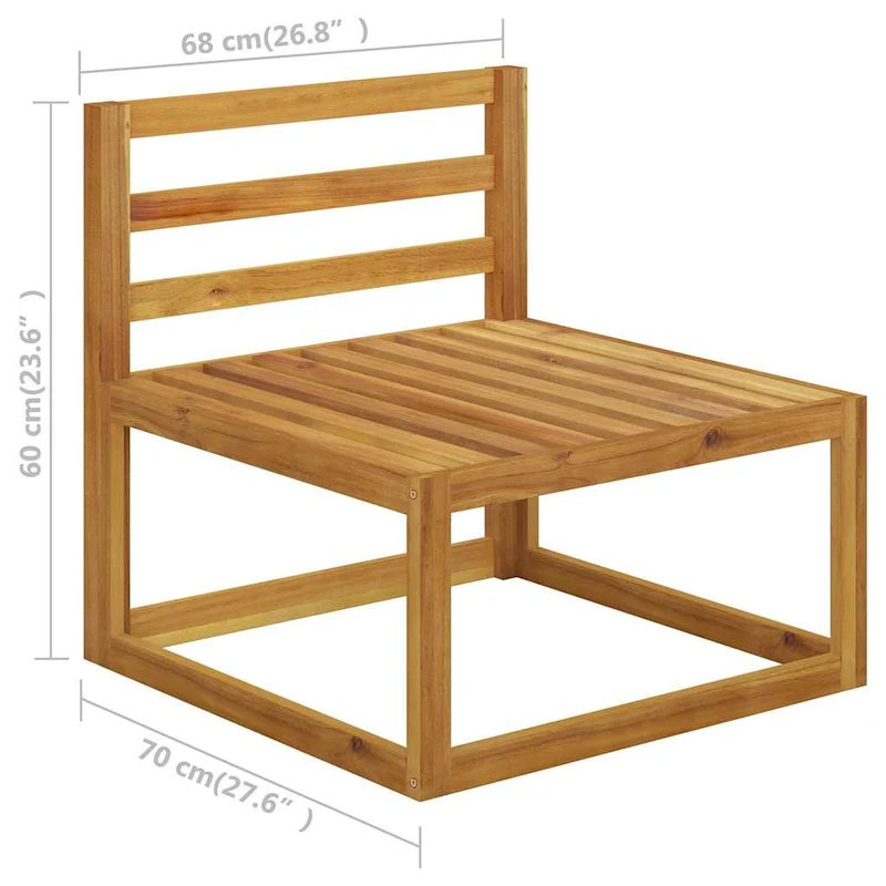 5 Piece Garden Lounge Set with Cushions Solid Wood Acacia