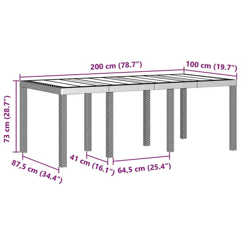 Garden Dining Set 7 pcs Brown Polypropylene