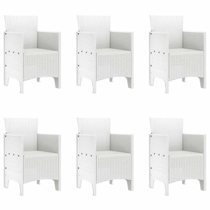Garden Dining Set 7 pcs White Polypropylene