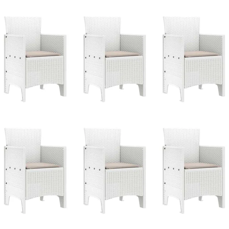 Garden Dining Set 7 pcs White Polypropylene