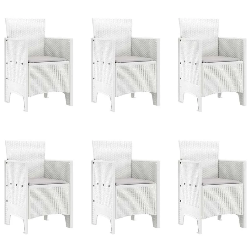 Garden Dining Set 7 pcs White Polypropylene