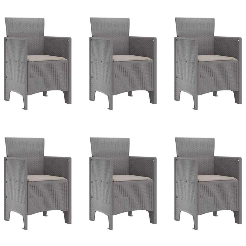 Garden Dining Set 7 pcs Light Grey Polypropylene