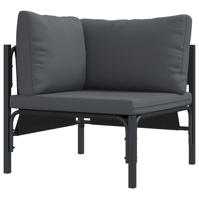 Garden Sofa Set 5 pcs Black Steel