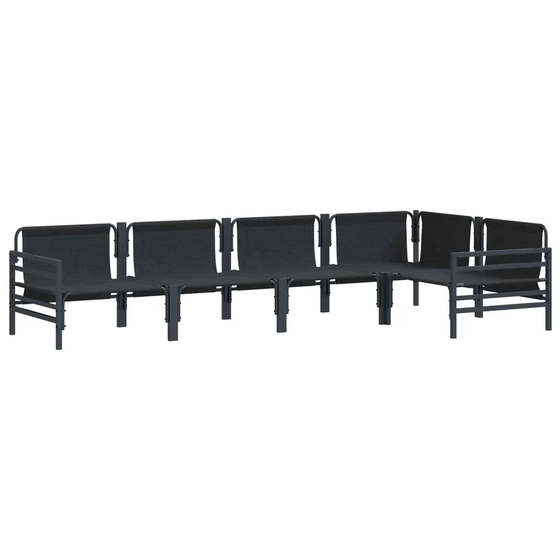 Garden Sofa Set 5 pcs Black Steel