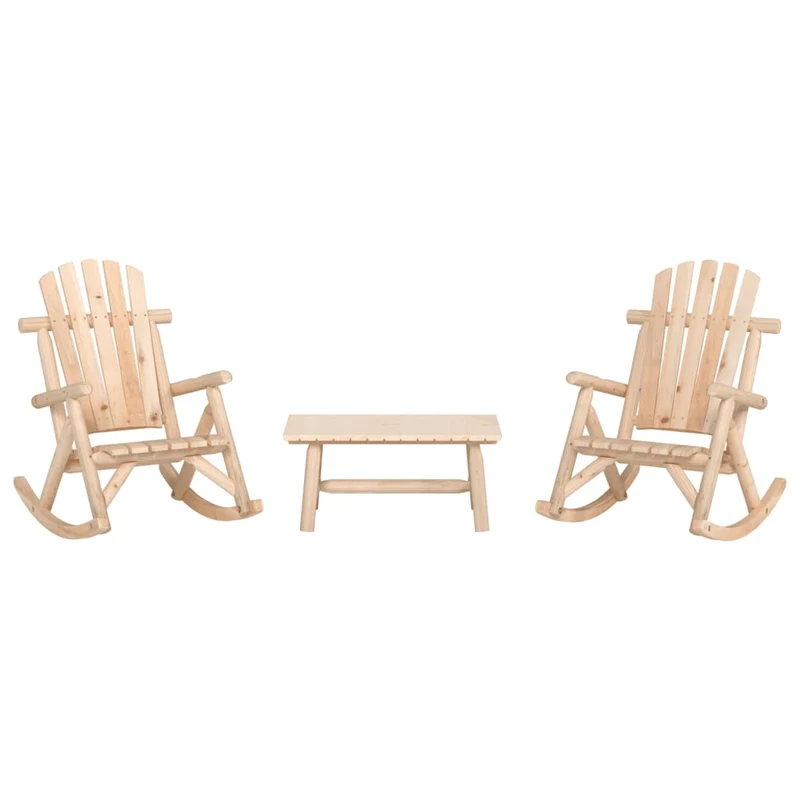 3 Piece Garden Lounge Set Solid Wood Spruce