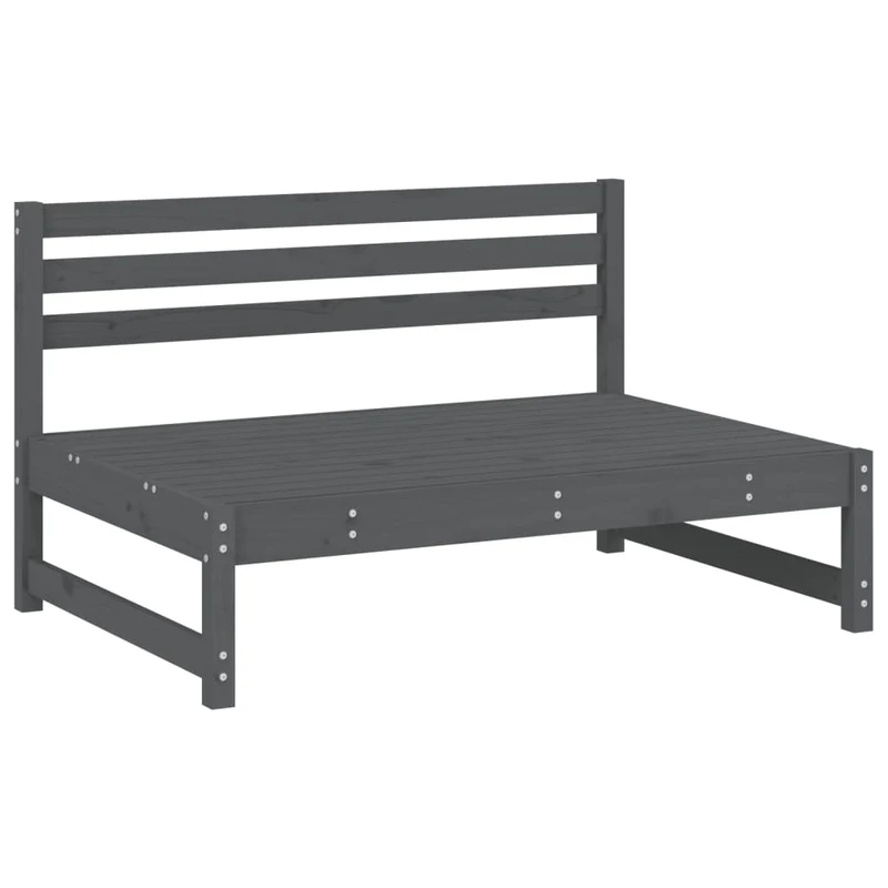 5 Piece Garden Lounge Set Grey Solid Wood Pine
