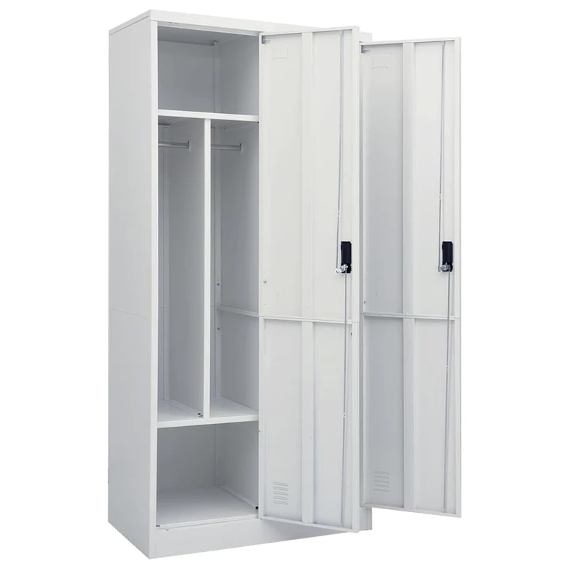335967 vidaXL Wardrobe Light Grey 80x50x180 cm Steel