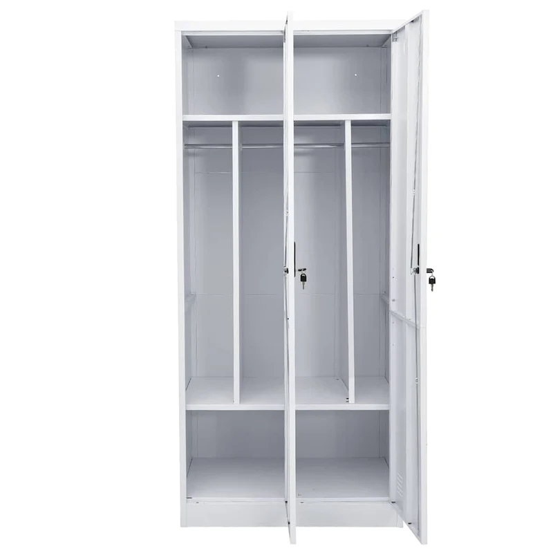 335967 vidaXL Wardrobe Light Grey 80x50x180 cm Steel