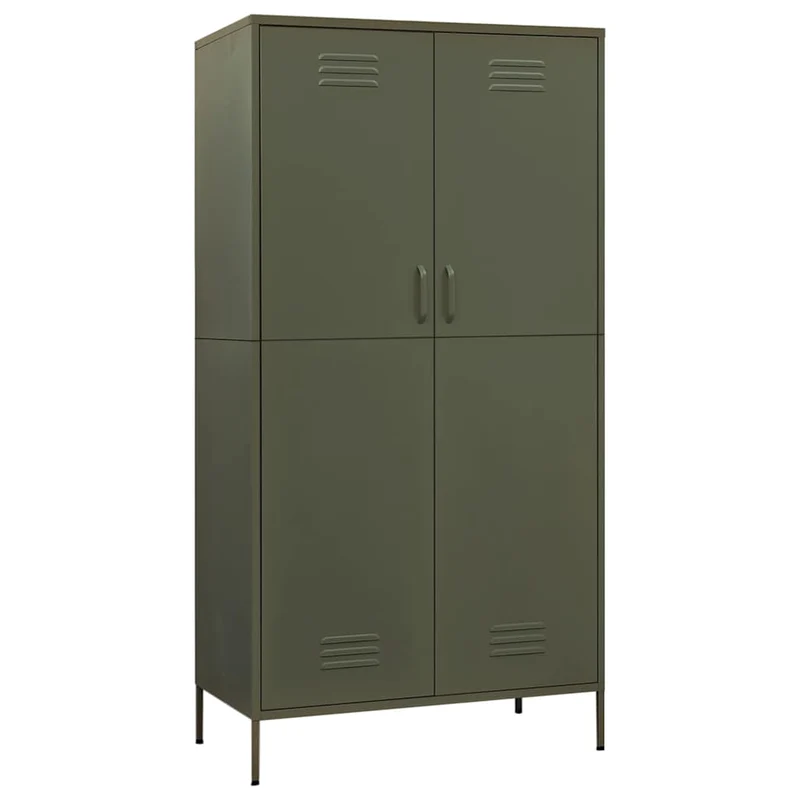 Wardrobe Olive Green 90x50x180 cm Steel