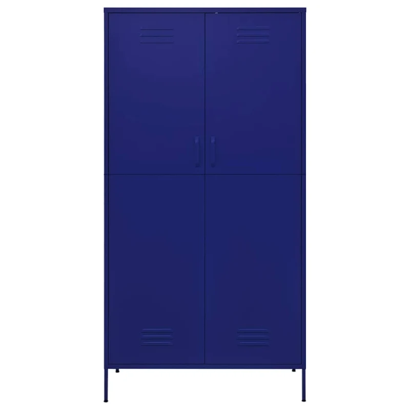 336244 vidaXL Wardrobe Navy Blue 90x50x180 cm Steel